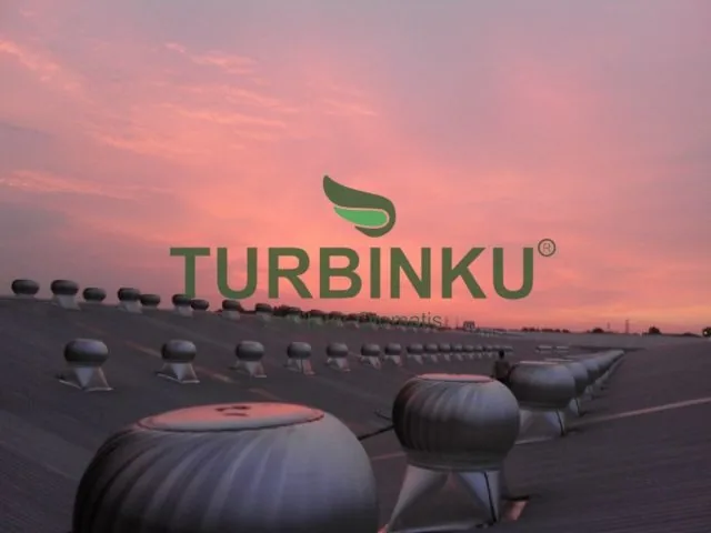 Turbin ventilator TURBINKU terpasang di atap pabrik